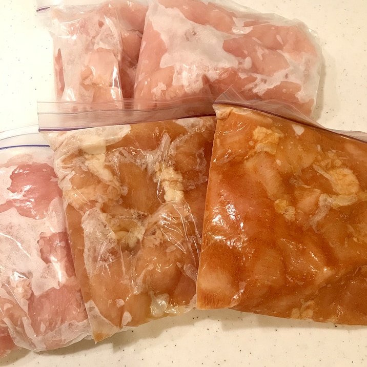コストコ胸肉で冷凍つくおき３種類　照焼タンドリー塩